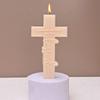 DIY Cross Candle Silicone Molds 3D Relief Cross Crafts Resin Plaster Cement Casting Mold Halloween Gift Making Tool