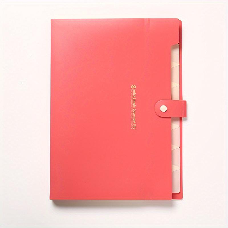 1PC Organ Folder, 8-in Folder, Pp Material Large Capacity File Bag, Very Suitable for Home, Office, Classroom and So On