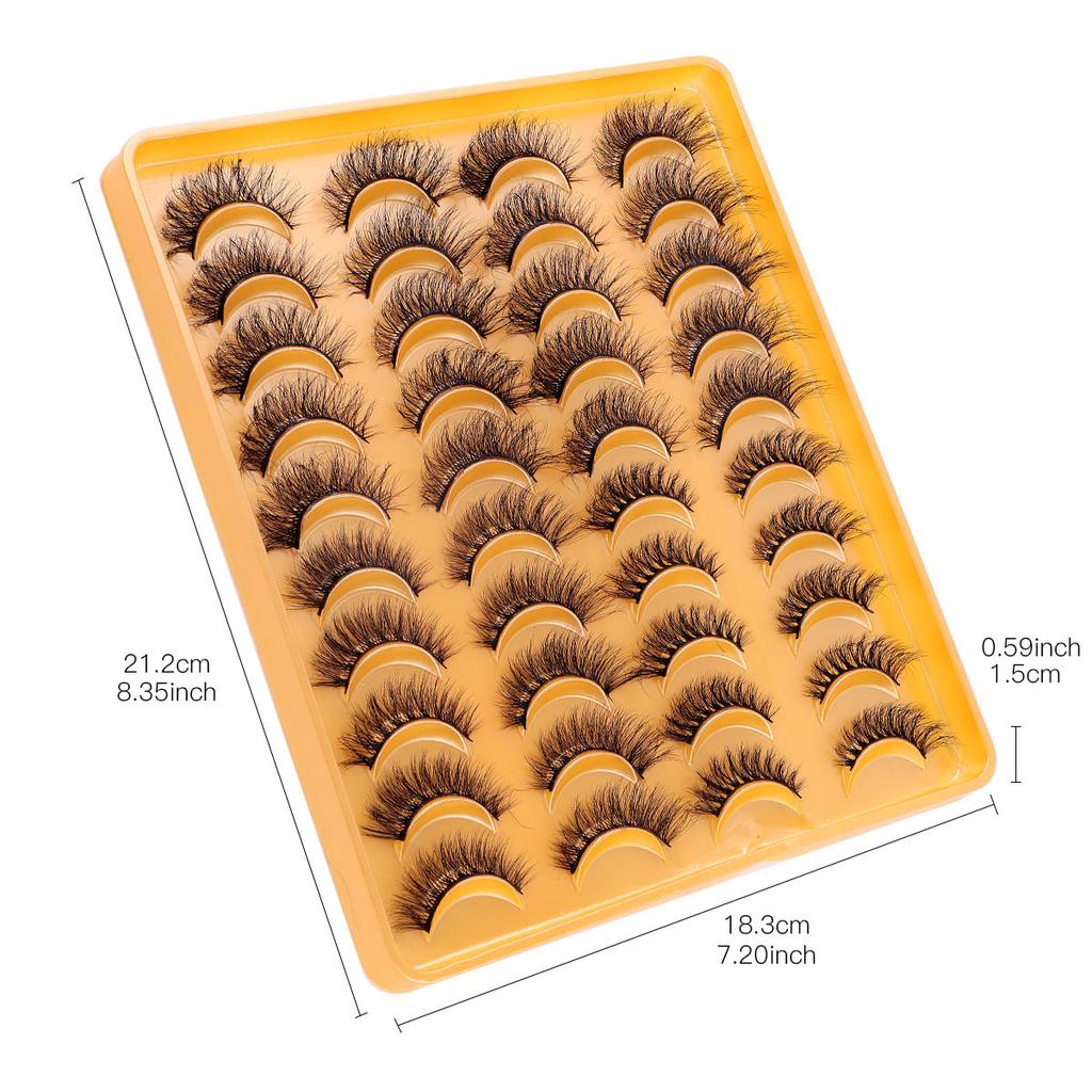 20 Pairs Of Thick Fried False Eyelashes Naturally Curled Imitation Mink Eyelashes