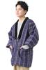 Hanten with Assorted Made In and Size Blue [TAYU-TAFU] Kurume-woven (Hanten) Slits, Patterns, Large, Japan, Men's Women's, M,
