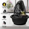 Buddha Idol Water Fountain for Home Decor (19cm) LED Lights | Waterfall Fountains for Living Room, Garden, Office, Reception,Tabletop