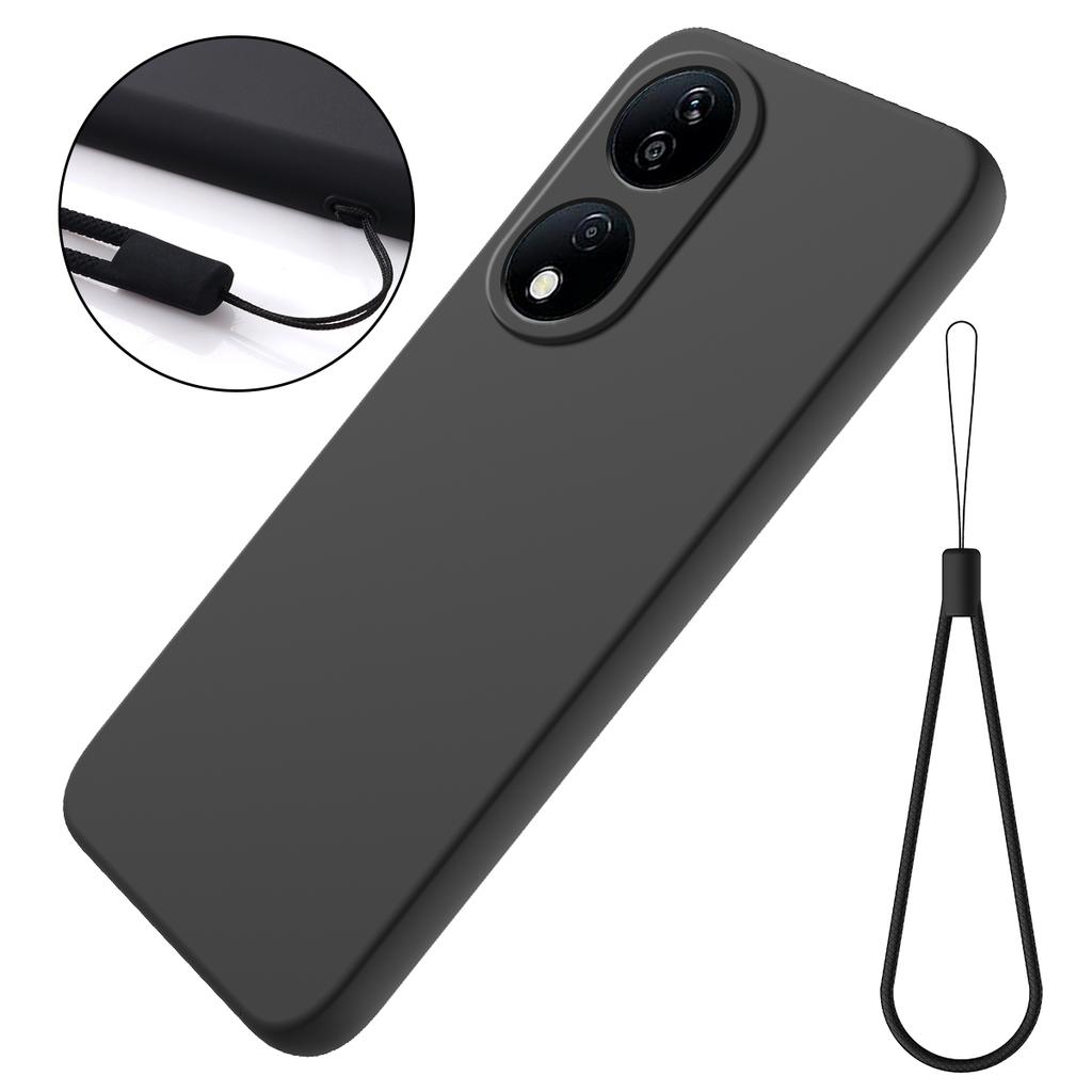 For Honor Play 50 Plus 5G/X7b 4G/90 Smart Liquid Silicone Case with Strap Anti-scratch Cover