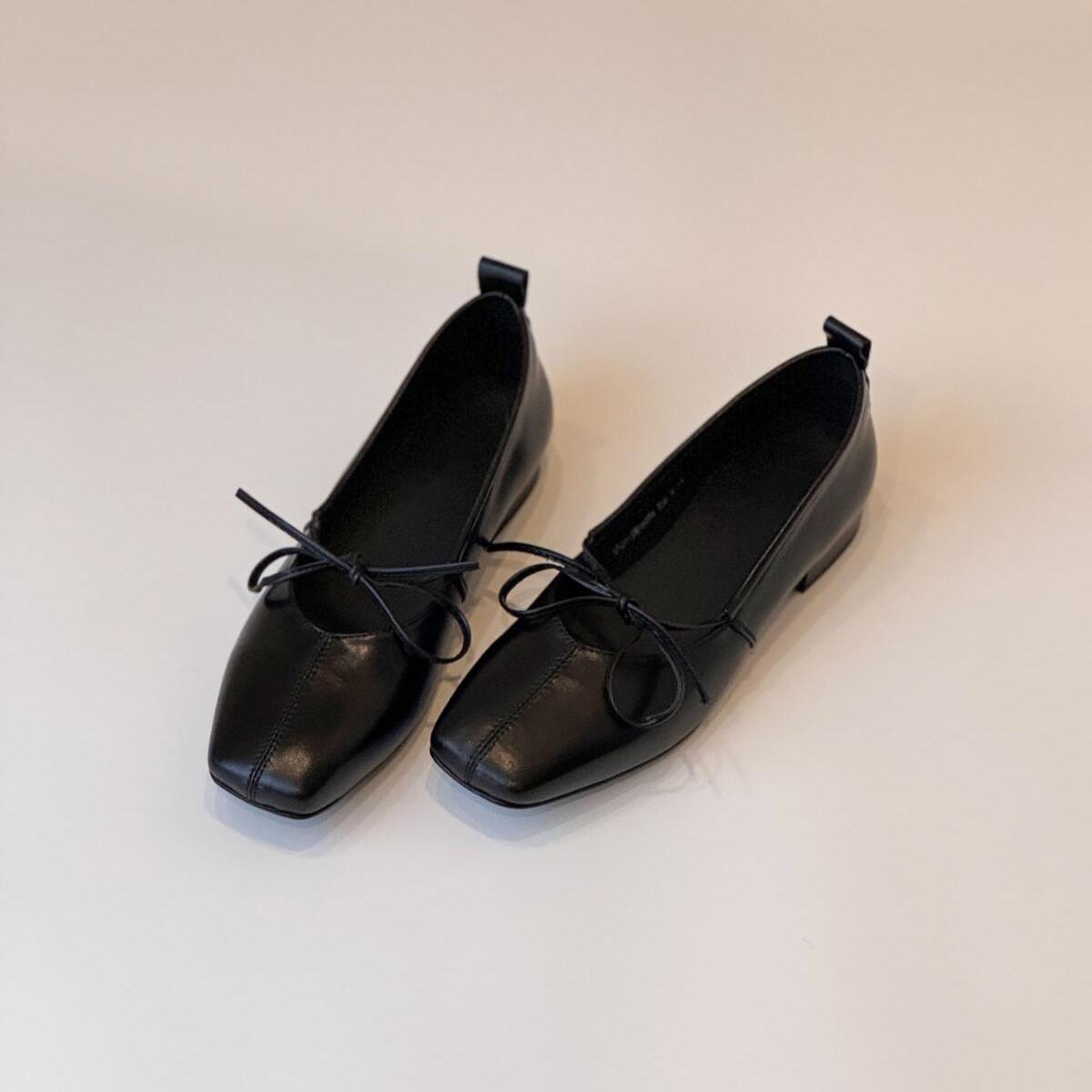 

Lan Cabinet Edition~ Туфли-лодочки с квадратным носком, низким толстым каблуком, с открытым верхом, одинарные, весенне-осенние, удобные, новые, Мэри Джейн, из маленькой кожи 40 чёрный