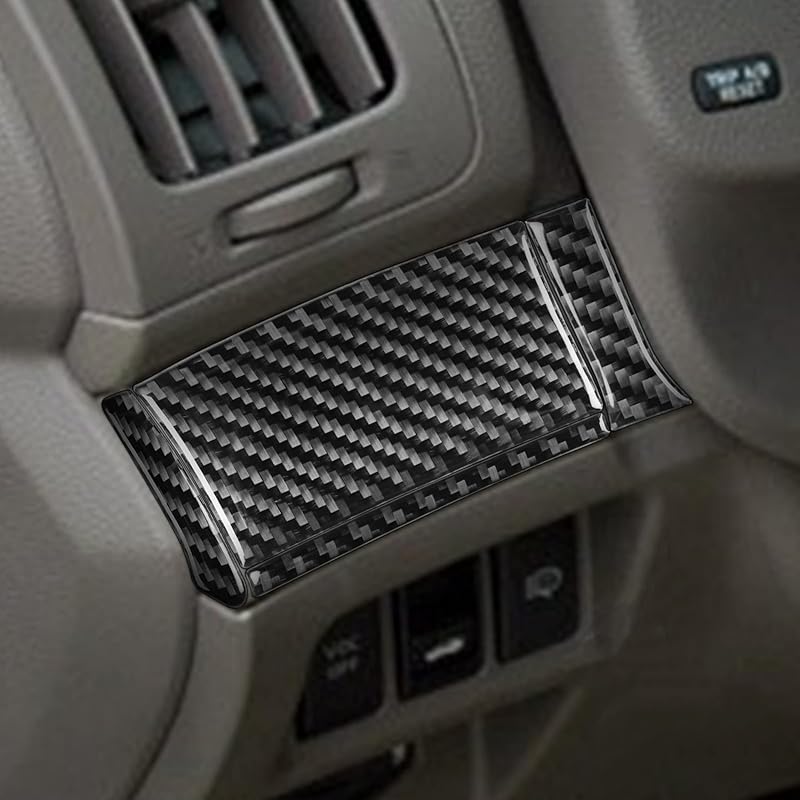 2 Stück Radio-Konsolen-Panel Kohlefaser-Aufkleber-Abdeckungs-Kit AC-Knopfrahmen für Infiniti G37 2008-2013 G35 2007-08 G25 2011 2012 Q60 2014 2015 (Stil B.)