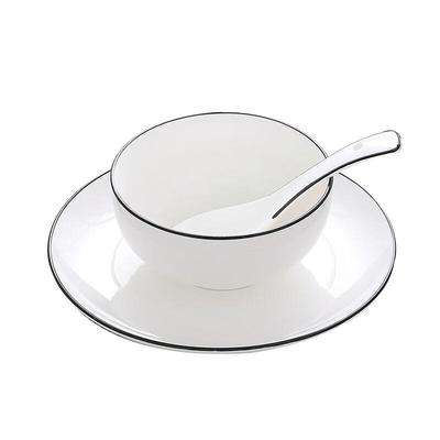 Chinese Ceramic Gold Rim Dinnerware Set