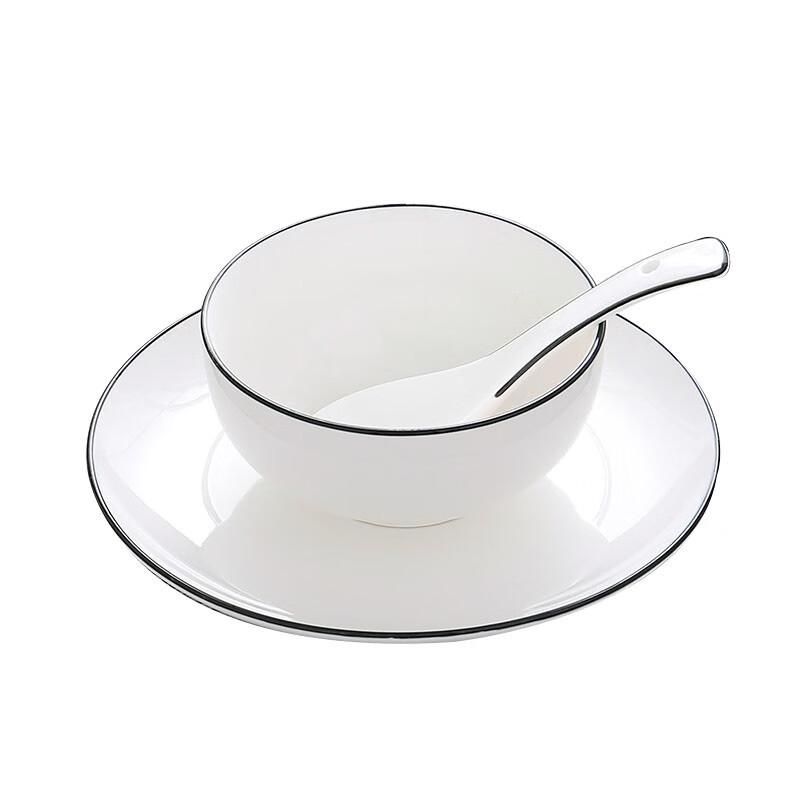 Chinese Ceramic Gold-Rimmed Dinnerware Set Large