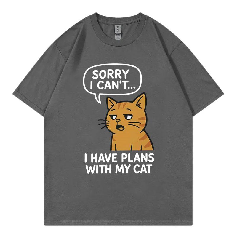 Comfy Cat Lover Funny T Shirt Men Women Clothing High Quality Fashion Oversized Tshirt Summer Casual Cotton Tshirts Streetwear