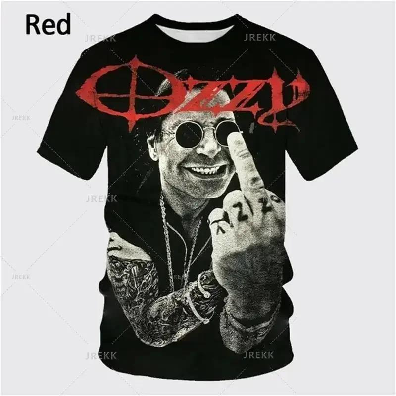 Punková Kapela Rocková Kapela Ozzy Osbourne Potisknuté Tričko Kreativní Rapper Móda Krátký Rukáv Oblečení Ležérní Retro Vrchol Tričko
