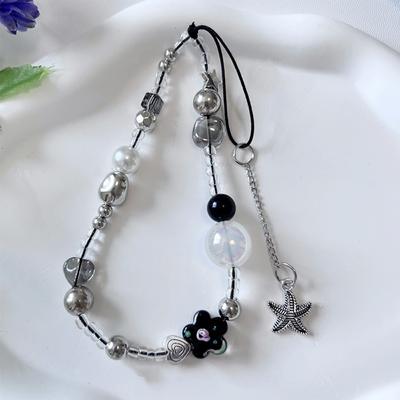 Y2K Heart Flower Beaded Phone Strap Charm Lanyard Anti Loss Keychain For Airpods Coase Ccd Pendant