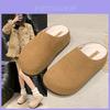 Chinelos de Algodão Confortáveis para Mulheres Com Sola Grossa Estilosos Casuais Design Slip-on Nas Cores Cáqui Marrom E Café