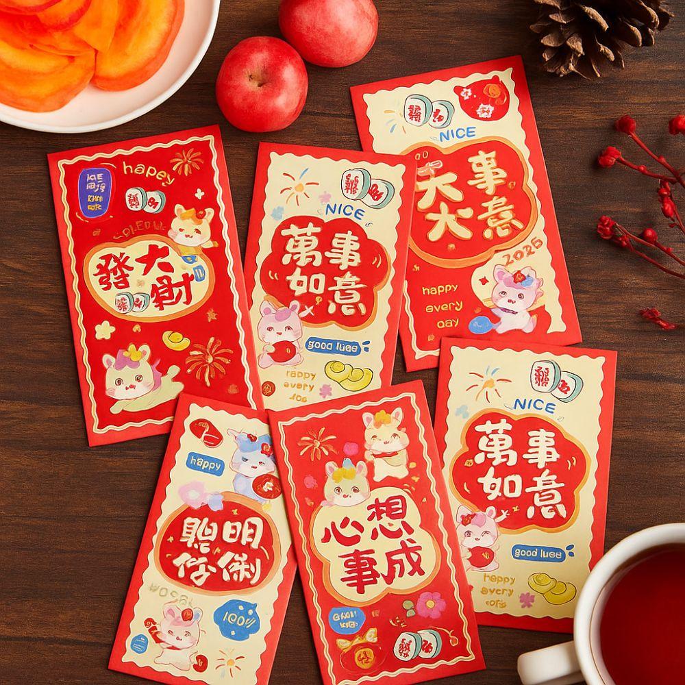 6pcs Bless Pocket 2026 New Year Red Envelope Chinese Spring Festival Envelope  New Year Gift