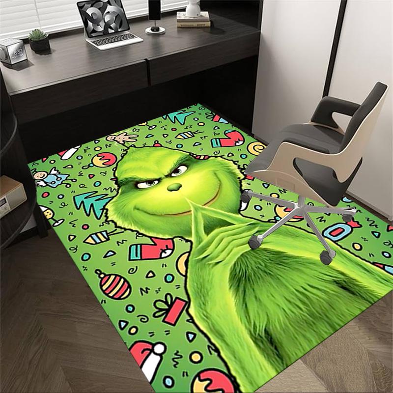 Grinch Christmas Holiday Festive Carpet For Playroom Bedroom Living Room Sofa Home Decor Kids Game Area Rug Nonslip Floor Mat