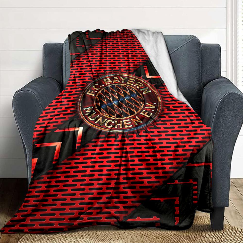 FC Bayern München Wappen Kunst Decken Flanell Bedruckt Atmungsaktiv Warm Überwurf für Zuhause Büro Bettwäsche 0708a125