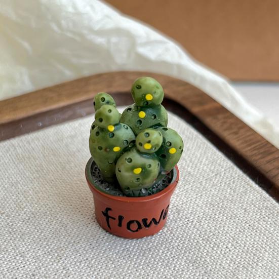Cartoon Potted Cactus Fridge Magnet Resin 3D Mini Potted Plants Refrigerator Magnet Kitchen Home Office Decoration