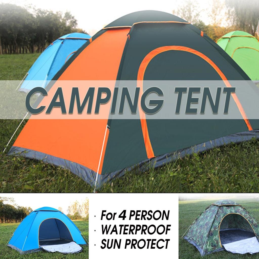 Fully Automatic Pop-Up Quick Shelter Outdoor Travel Hiking Waterproof Camping Tent 1-4 Person Portable Tent Instant Set Up Tent