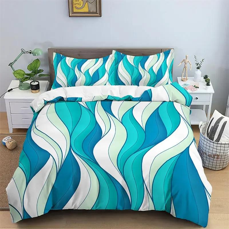 3D Geometric Duvet Cover Luxury Abstract Pattern Bedding Set Full King For Girls Boys Teens Bedroom Decor Microfiber Quilt Cover