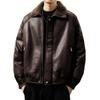 Men's Luxurious Retro German Fur-Lined Cotton Parka – Autumn/Winter Fleece Leather Jacket