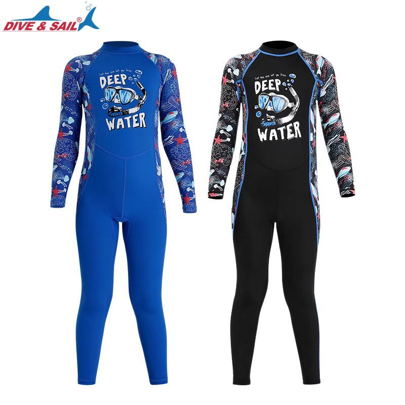 Kinder Vollschutz UV-Schutz Badebekleidung Jungen Mädchen Langarm Einteiler Badeanzug Schnelltrocknend Nylon Spandex
