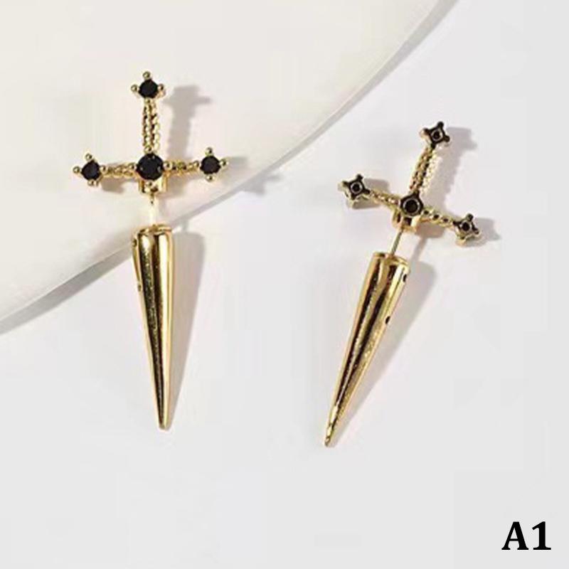 Gothic Sword Earrings Vintage Cool Punk  Ear Jacket Goth Dagger Earrings Jewelry Gift For Women