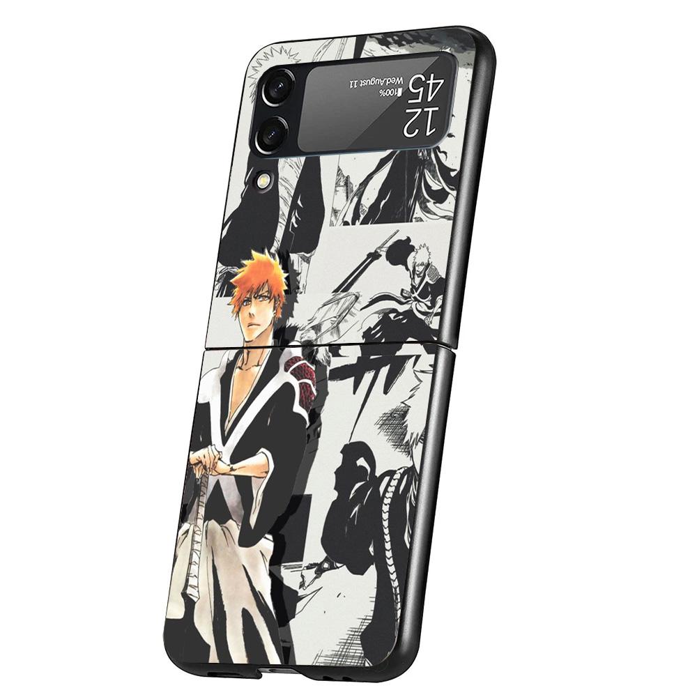Ichigo Kenpachi Bleach Anime Phone Case For Samsung Galaxy Z Flip 7 6 5 4 3 5G Cover ZFlip7 ZFlip6 ZFlip4 ZFlip5 ZFlip3 Coque Fu