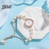 Ladies Casual Watch Women Bracelet Adjustable Faux Pearl Strap Rhinestone
