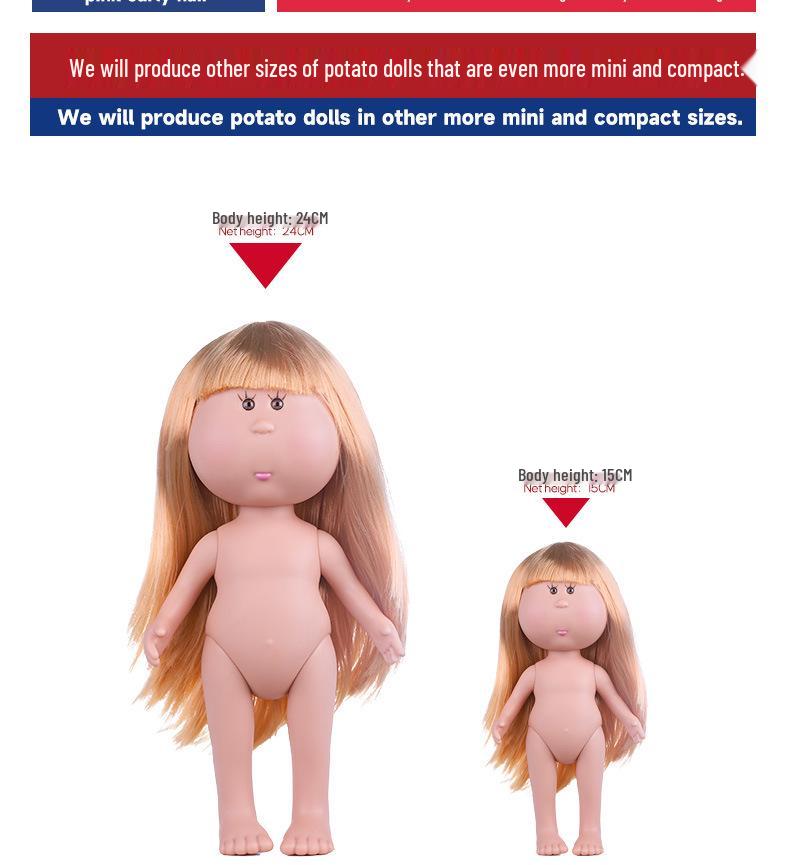 Bambola Patata Nuda Mia Spanish Waldorf Fatta a Mano 24cm Set Fai da Te