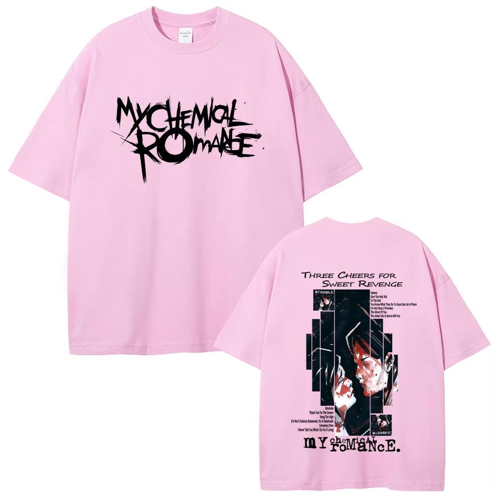 My Chemical Romance album graphics Cotton shirt Men Retro Fashion New Summer Hip hop unisex Short sleeve Loose Tshirt fan gift