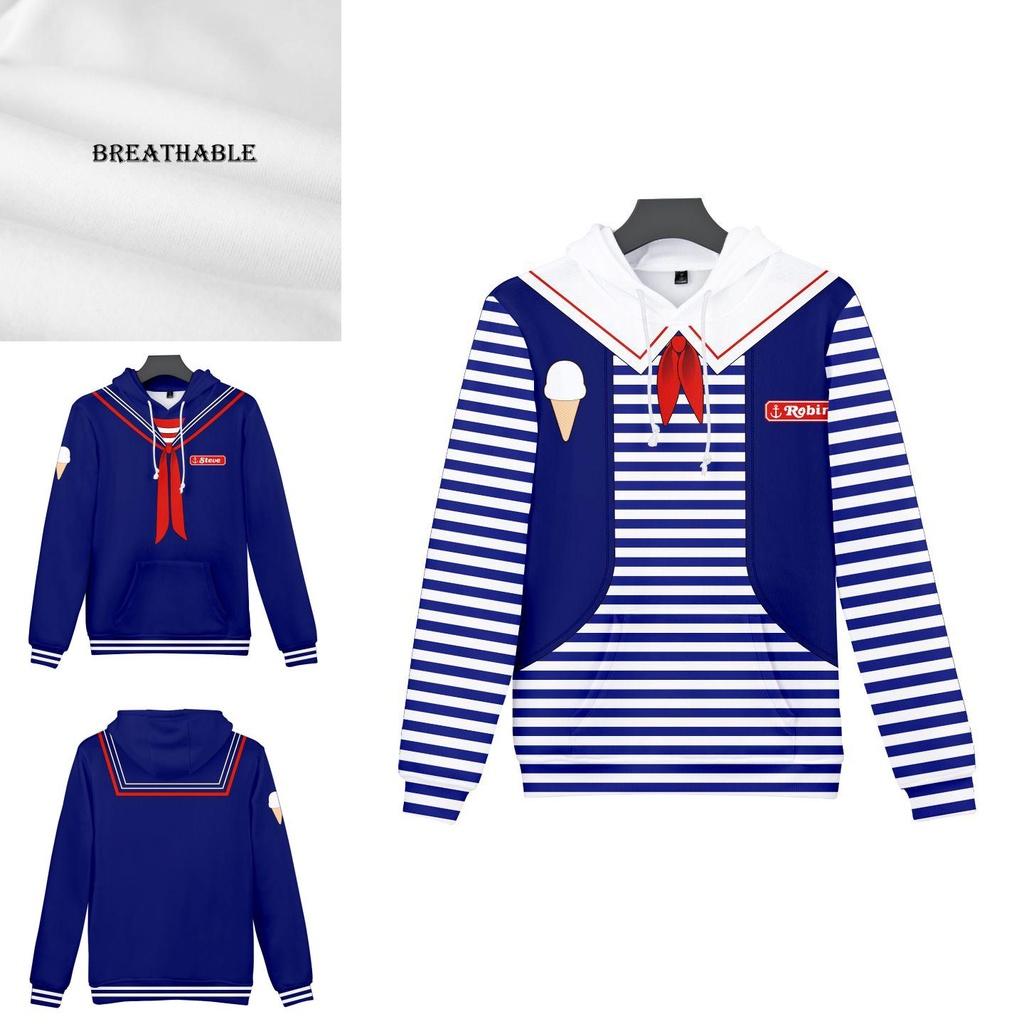 Stranger Things Scoops Ahoy Robin Steve Eleven Cosplay Hoodie For Halloween Costume