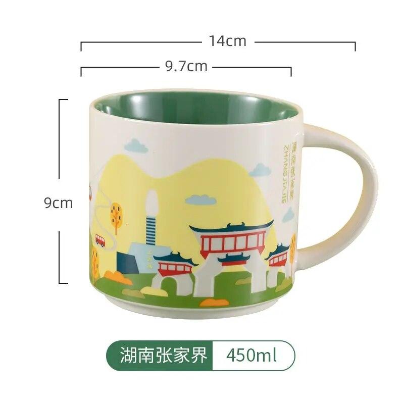 Ins City Cup USA City Bone China Mug Global Collection Ceramic Japan England London Paris Hawaii Chicago New York City Mug 400ML