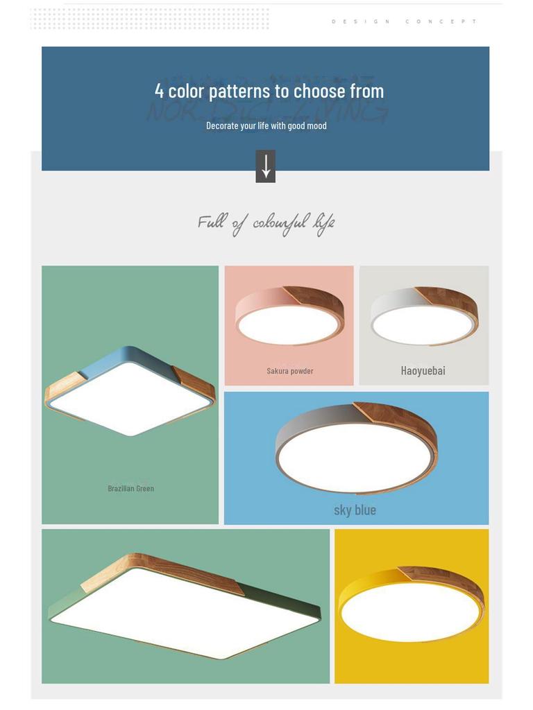 Customized Nordic Macaron LED Ceiling Lamp for Children's Bedroom