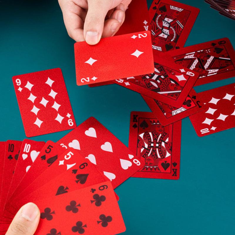 Waterproof PET Red Plastic Playing Cards PVC Poker Waterproof Washable Parker Creative Thickened Party Playing Cards Gifts