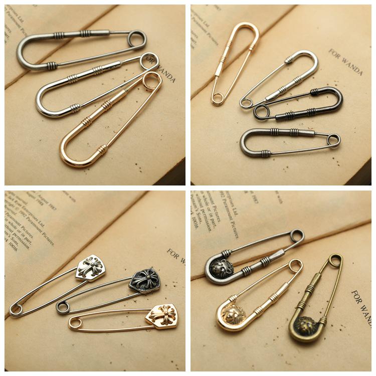 Versatile Retro Lion Head Brooch: Irregular Pendant & U-shaped Safety Pin