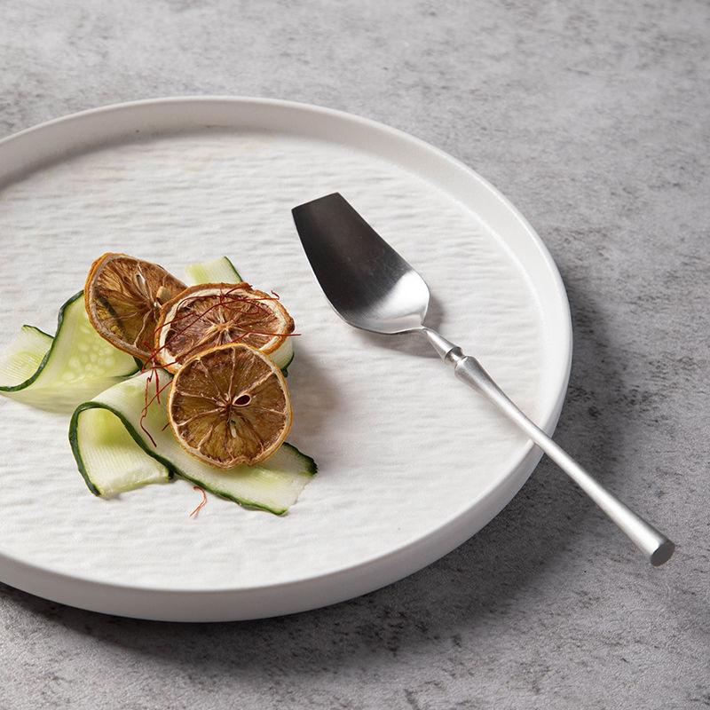 Creative Frosted Round Ceramic Dish Plate for Home Western Food Rock Dessert Plate Hotel Restaurant Tableware Kitchen Utensils