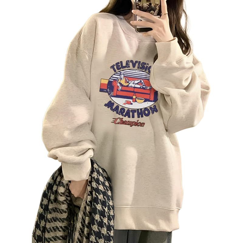 

[Doors] Ron T ladies college logo long sleeve Larger round neck everyday wear private clothes long sleeve t-shirt casual t-shirt gray 5S-D02-GYL