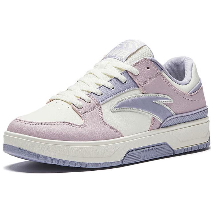 Anta Classic Comfortable Fashion Non-Slip Wear-Resistant Low-Top Skate Shoes Women sneaker White Purple Pink 122518010-4