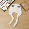 Winter Hat Women's Plush Cute Frog Ears Versatile Lace-up Wool Hat Warm Plush Thickened Headhat