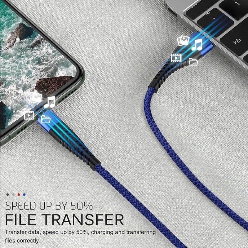 Cablu scurt USB Tip C [25CM/set de 2] încărcare rapidă 3A cablu tip C tricotat nailon USB-A la USB-C Galaxy S22 /S21 /S20 /S10+ /S10 /S9+, Huawei