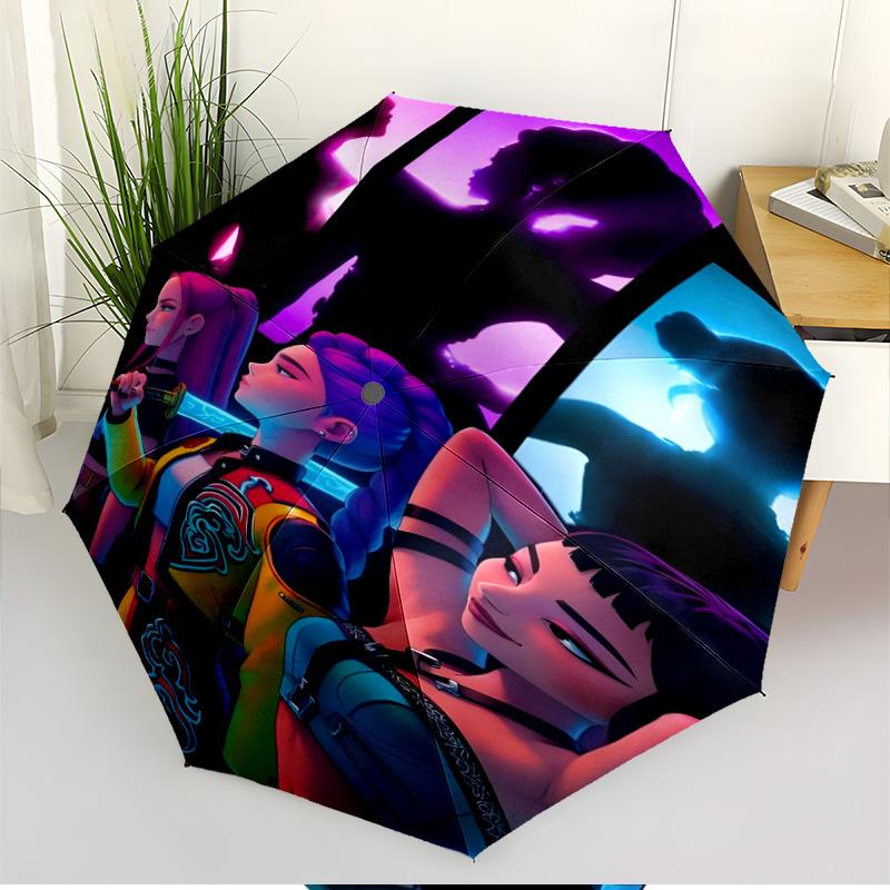 Parapluie à Ouverture/Fermeture Automatique Imprimé Chanteur, Parapluie Pliable Portable, pour les Trajets Extérieurs, les Voyages de Camping, Cadeau d'Anniversaire Idéal