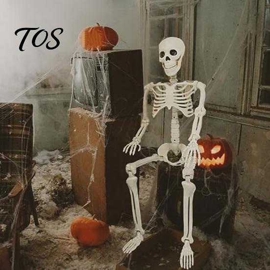 Standing Skeleton for Horror Atmosphere Halloween Decoration, 3Ft Life Size Full Body Human Bone, Realistic Posable Simulation Bone Structure