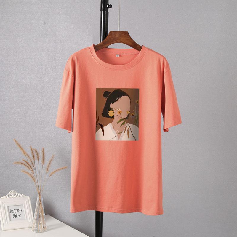 Camisetas Estéticas Estampadas de Manga Corta Hirsionsan para Mujer 2021 Verano Moda Chic Camisetas Holgadas Gráficas Góticas Tops Casuales Femeninos