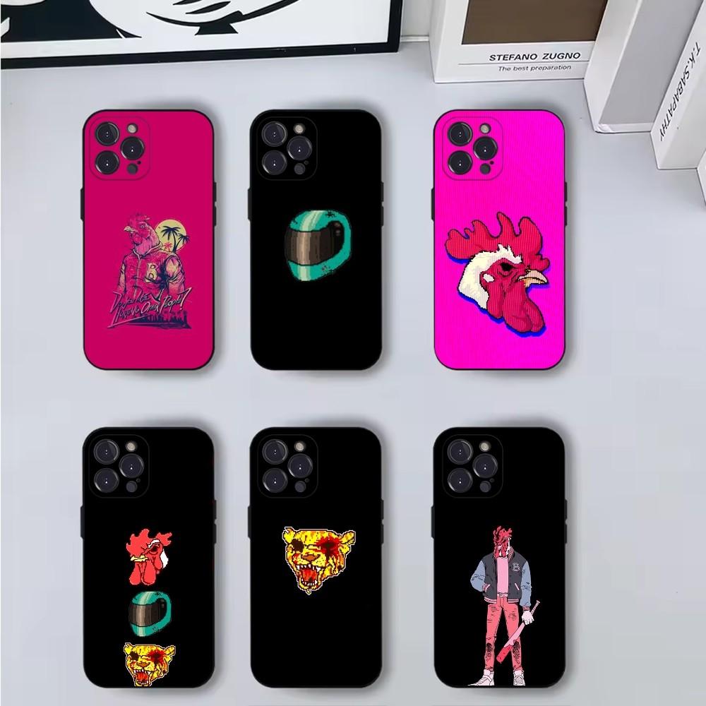 Spiel Hotline Miami Handyhülle Für iPhone 16,15,14,13,12,11,Pro,X,XS,Max,XR,Plus,Mini Weiche Schwarze Hülle