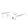 Douyin Style Frameless Reading Glasses: Fashionable, Blue Light-Blocking, Smart Zoom with Auto Diopter Adjustment