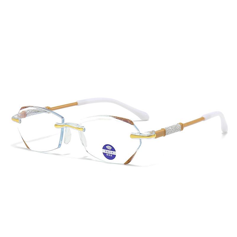 Douyin Style Frameless Reading Glasses: Fashionable, Blue Light-Blocking, Smart Zoom with Auto Diopter Adjustment