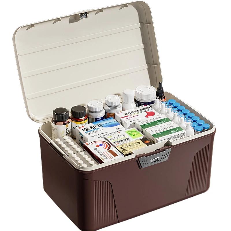 2-lagige Safe-Box mit Zahlenschloss - Tragbar für Bargeld, Schmuck, Reisepass-Sicherheitsspeicher, Multifunktionaler Haushaltsorganizer, Leicht zu tragen