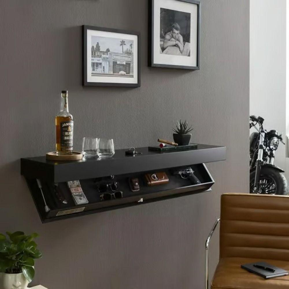 Scaffale di Design Magicflap da Parete Multi-funzione Scomparto Segreto Nascosto Scaffale Galleggiante Scaffali da Parete in Legno Arredamento per la Casa