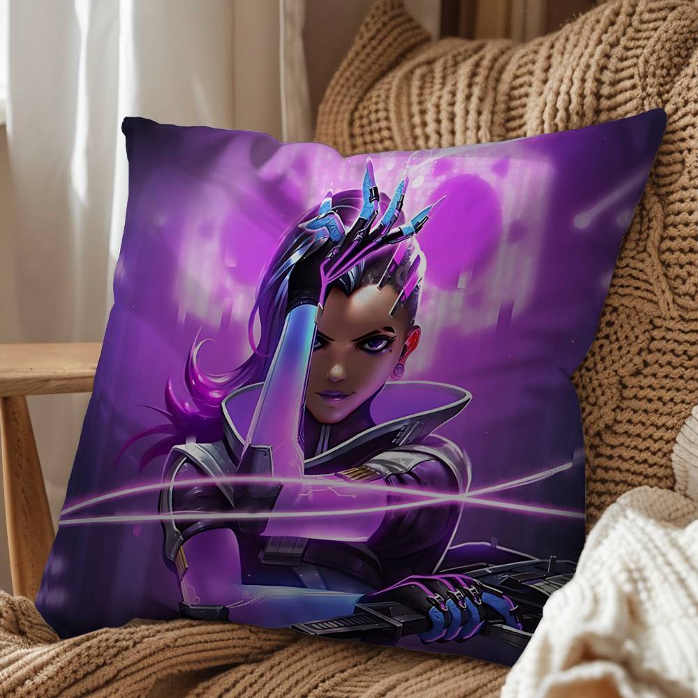 game Jetpack Cat Sombra Overwatch Pillow Case Office Cushions Suitable For Sofa Car Bedroom Decorative Cushion Cover