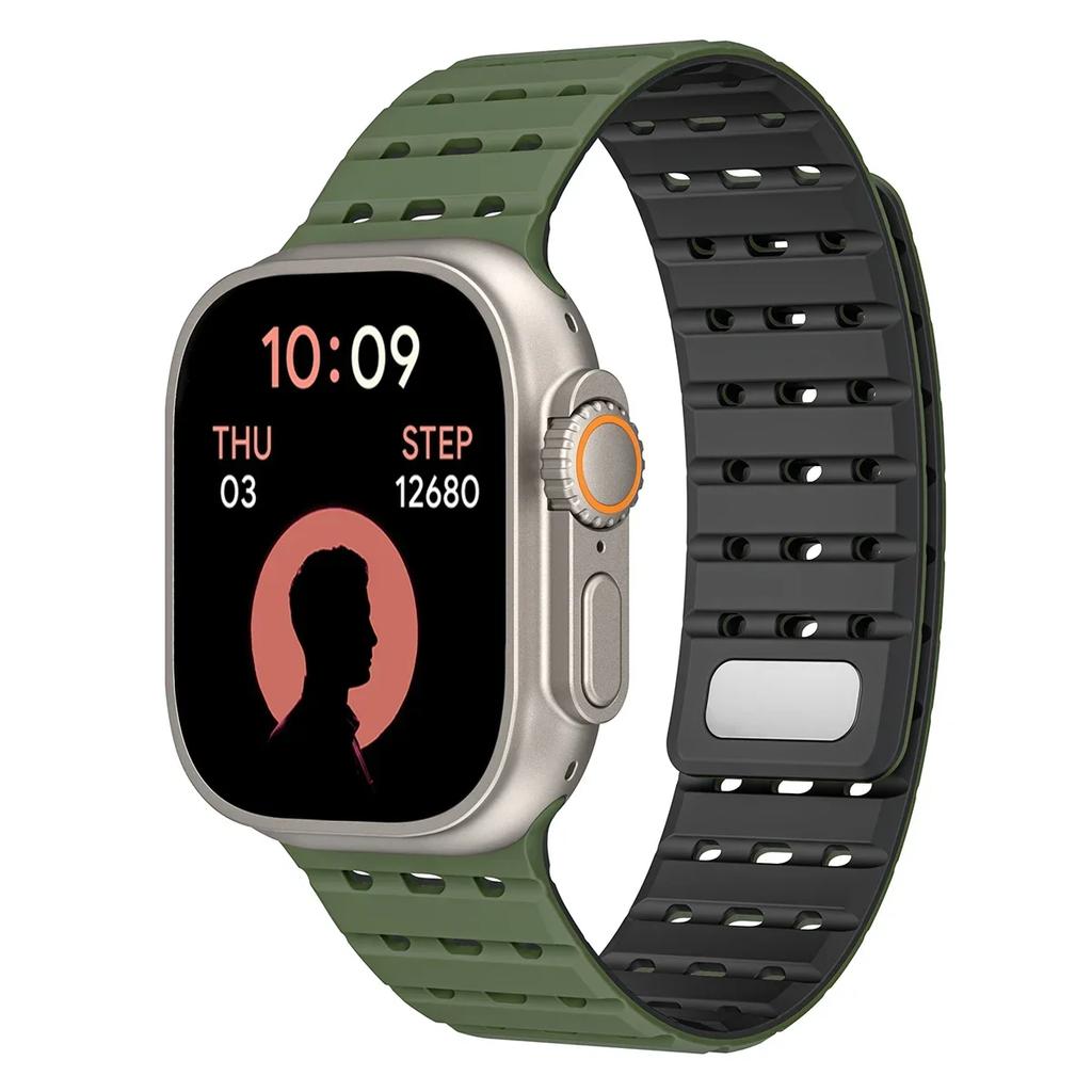 Silicone Magnetic Strap for Apple Watch 38mm 40 41 42 44 45 49 46mm Sports Breathable Wristband iWatch Ultra3 S-11 10 9 8 7 6 5