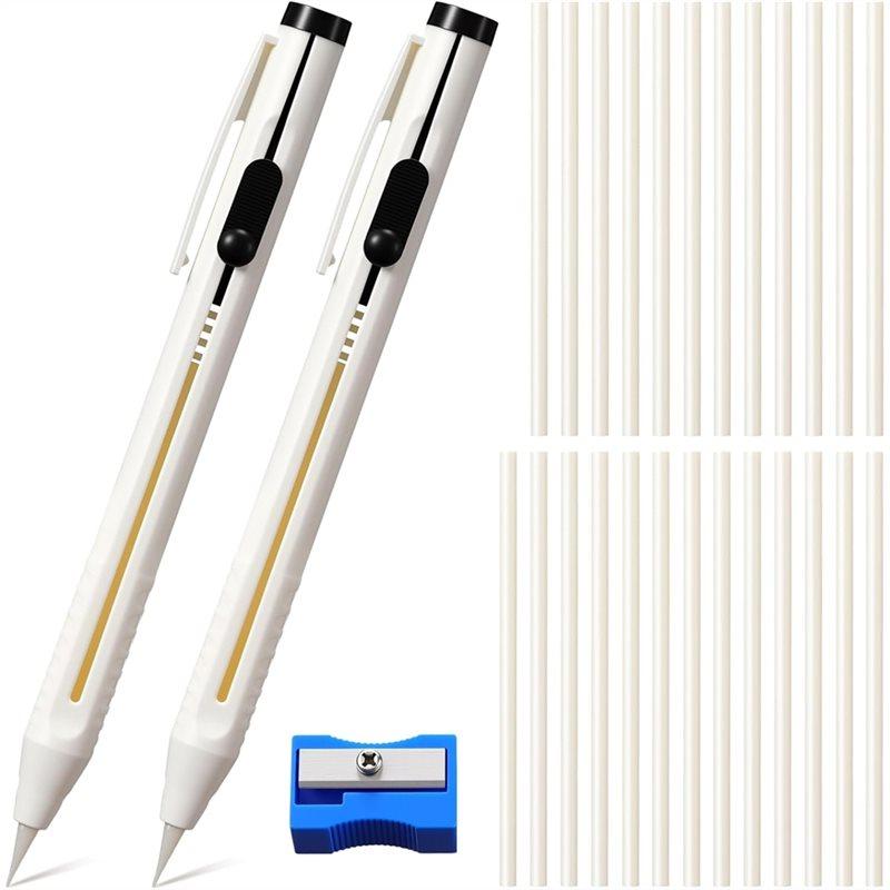 

Chalk Pencil Refillable Set White Refill Sewing Chalk Pen Tailor For Marking Fabric Patterns