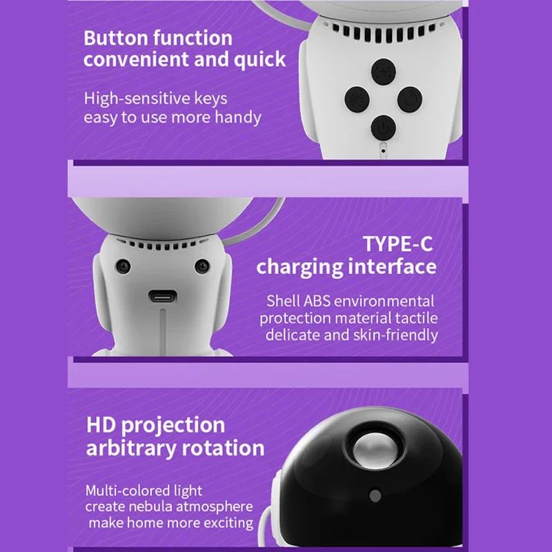 Robot Galaxy Projector Night Light Remote Control Nebula Projection Lights Bedroom Ambient Lighting