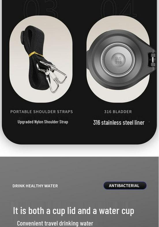316 Stainless Steel Thermos Flask - Large Capacity, Portable Water Bottle for Travel, Outdoor & Car Use, Heat & Cold Preservation.